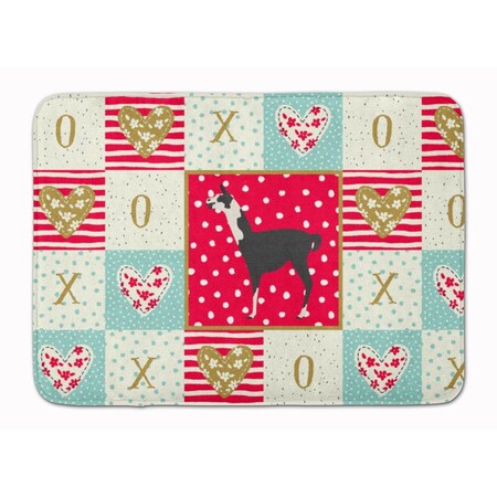 Carolines Treasures 19 x 27 in. Llama Q Ara Love Machine Washable Memory Foam Mat CK5345RUG
